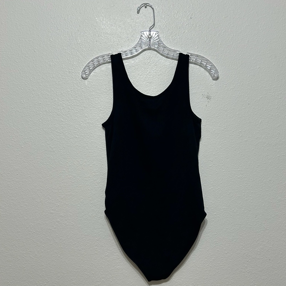 Gap Black Button Snap Modern Scoop Neck Tank Top Bodysuit Women's Size M - Picture 5 of 6
